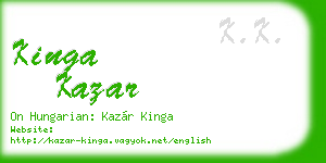 kinga kazar business card