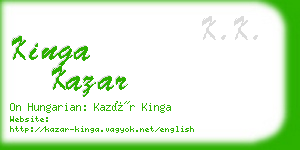 kinga kazar business card